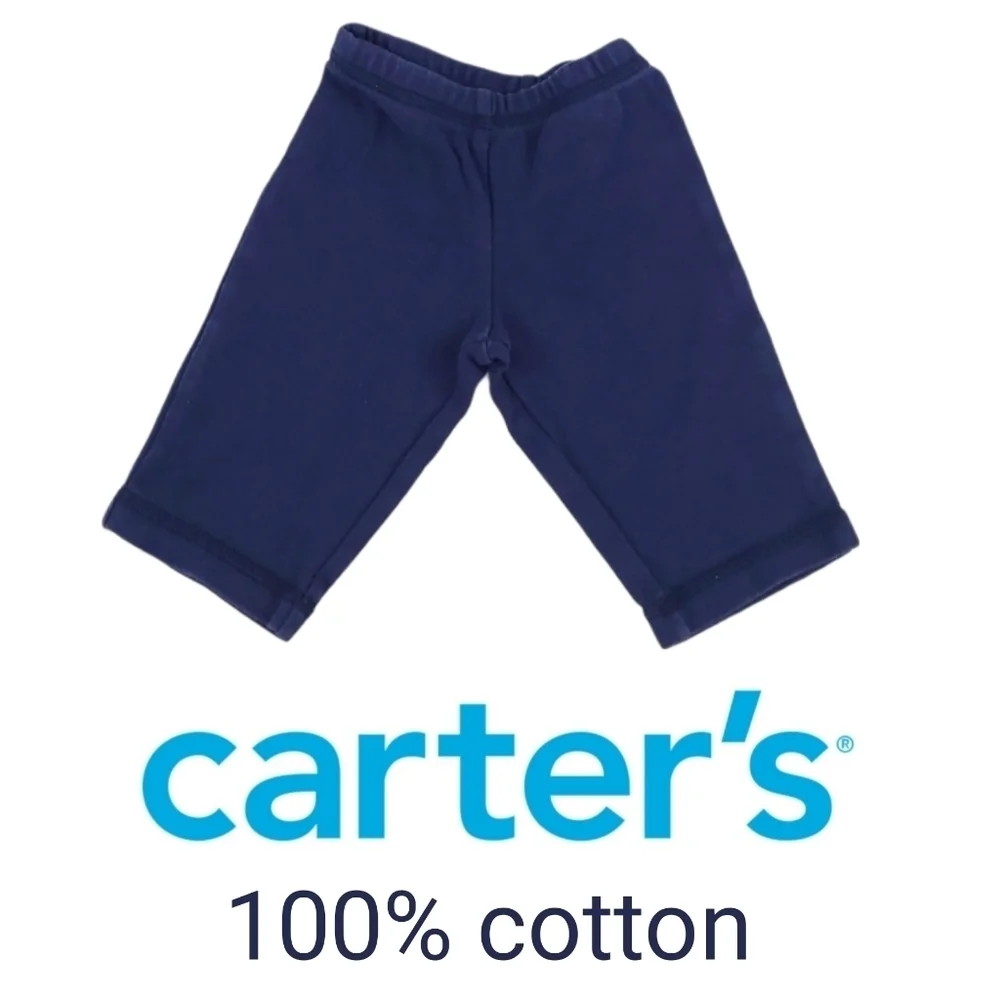 Carter's Newborn Baby Blue Cotton Pants, NB
